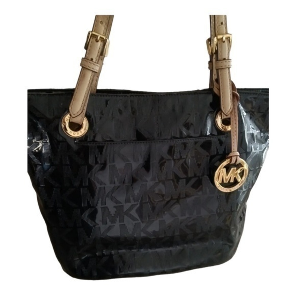 Michael Kors Jetset Monogram Patent Shoulder Bag EUC